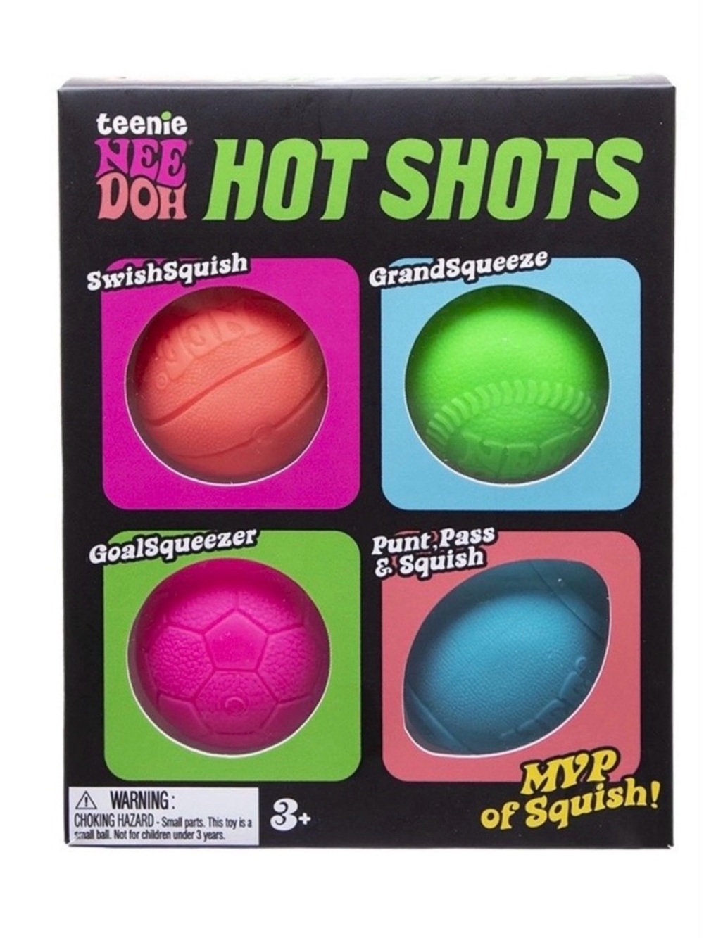 NEW NeeDoh Hot Shots 4 -Pack MVP Of Squish!
